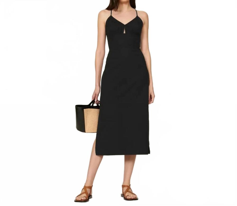 NEW SAMSOE women's cutout open back midi dress in black